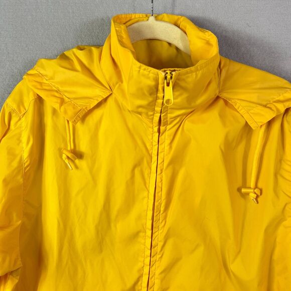 VTG  EBTEK Sac Jacket Mens XS Yellow Hooded Vented Full Zip Windbreaker Hiking - Picture 3 of 14